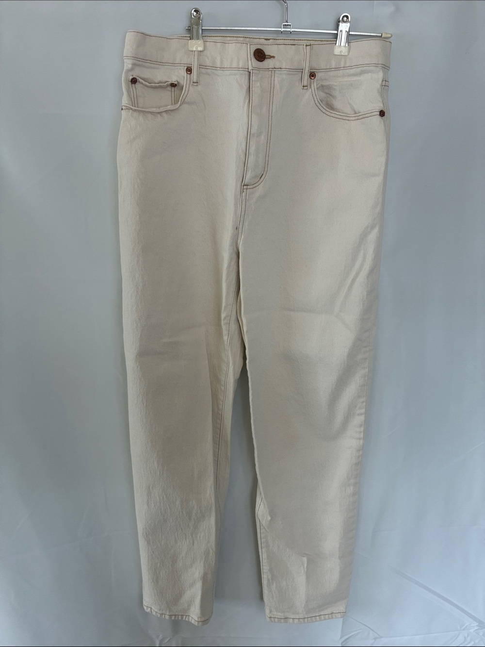 LOFT Cream Boyfriend Jeans